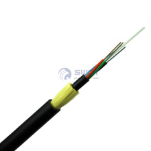 China non metallic all dielectric self supporting loose tube 4 core fiber optic cable ADSS with aramid yarn 100M Span